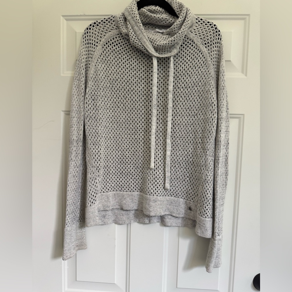 Prana Light Gray Women's Cowl Neck Sweater